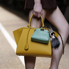 Fendi-Yellow-Trois-Jour-Bag-with-Mint-Green-Peekaboo-Micro-Bag-Spring-2015-e1411063345871