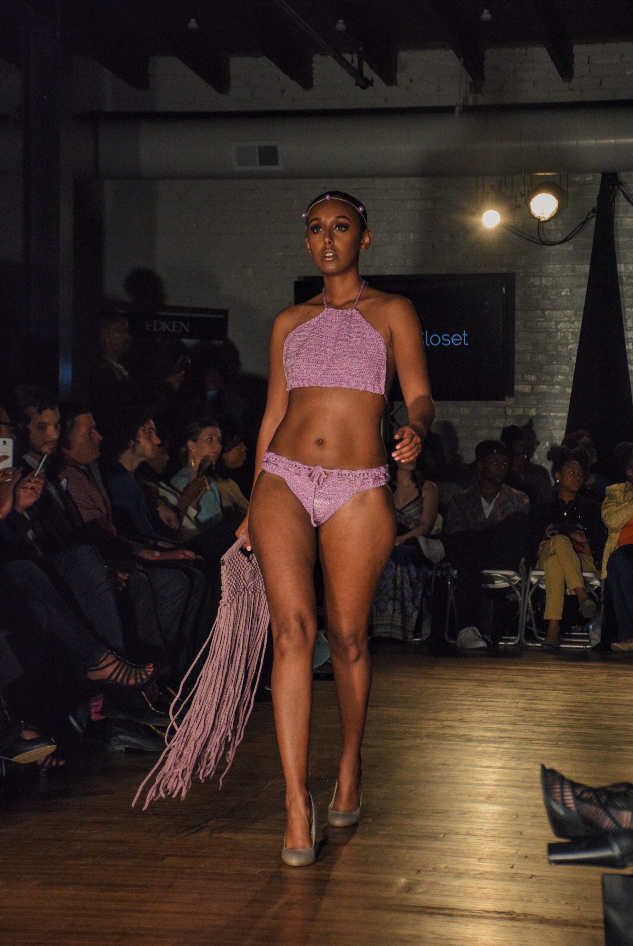 Tangees Closet by Tangee Massey Jones gave a bohemian 70s flare with crayola crochet swimwear juxtaposed with modern cuts and silhouettes. 